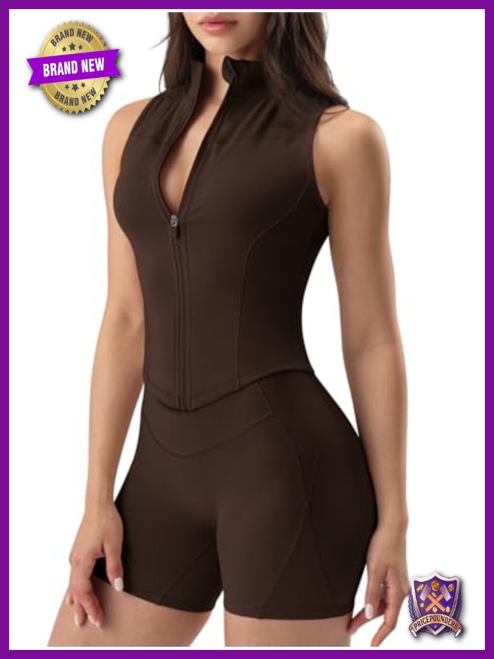 Sleeveless Zip Up Workout Tank Top Womens Athletic Golf Yoga Shirt